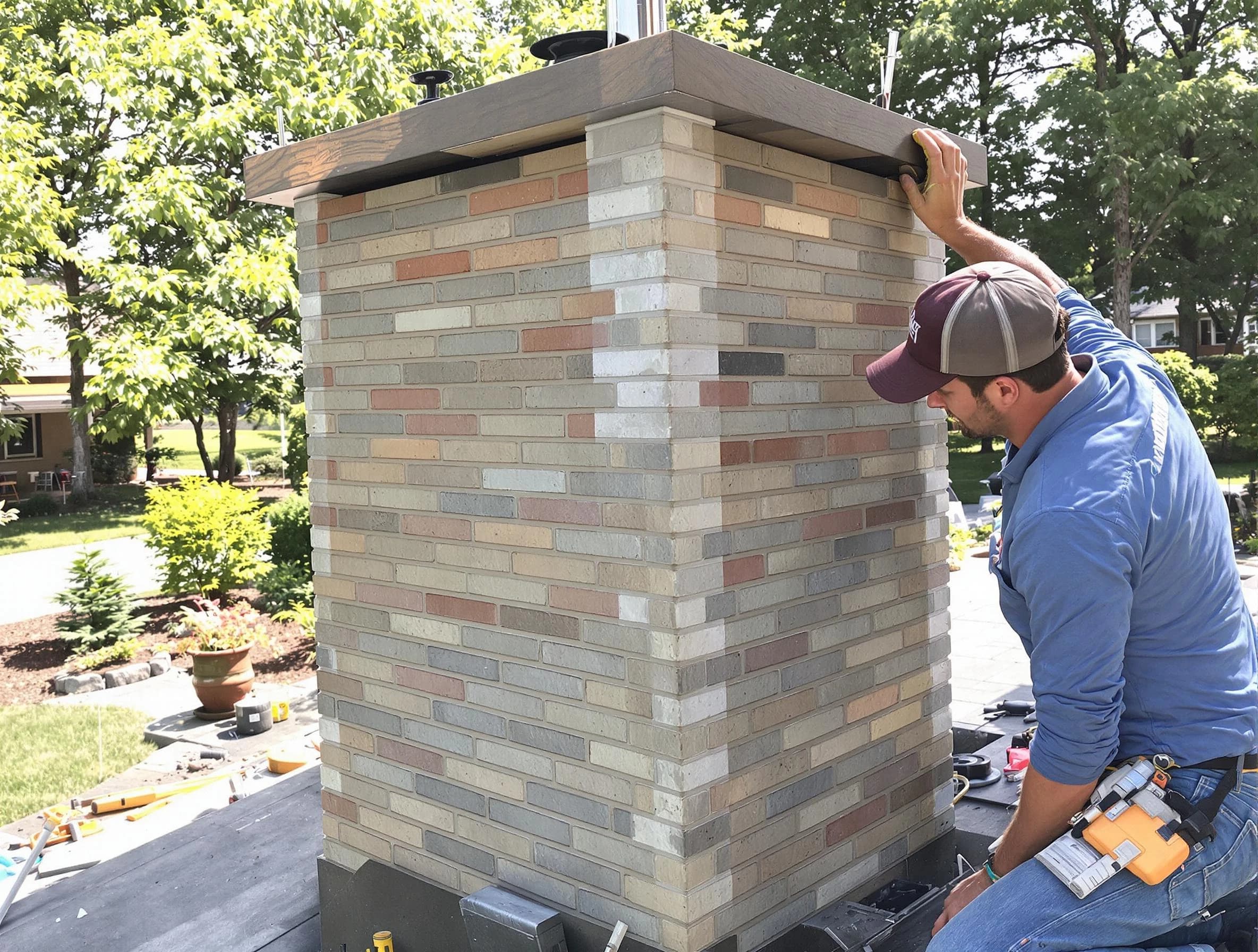Bloomfield Chimney Sweep completing a modern chimney remodel in Bloomfield, NJ
