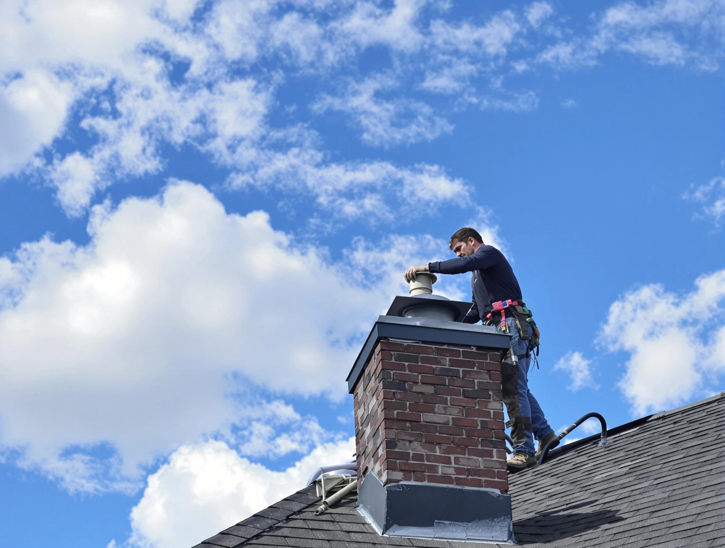 Bloomfield Chimney Sweep installing a sturdy chimney cap in Bloomfield, NJ