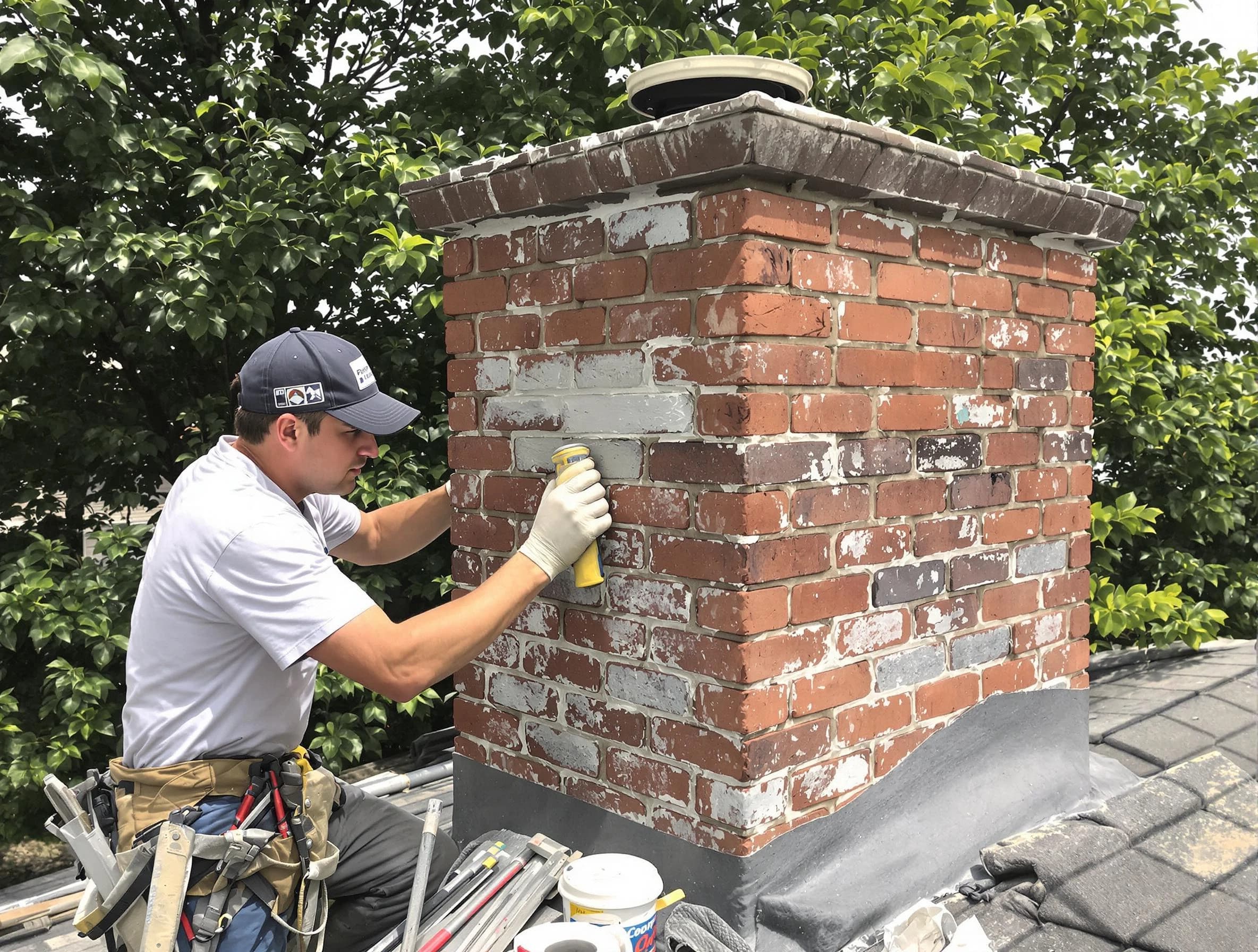 Bloomfield Chimney Sweep restoring an aging chimney in Bloomfield, NJ