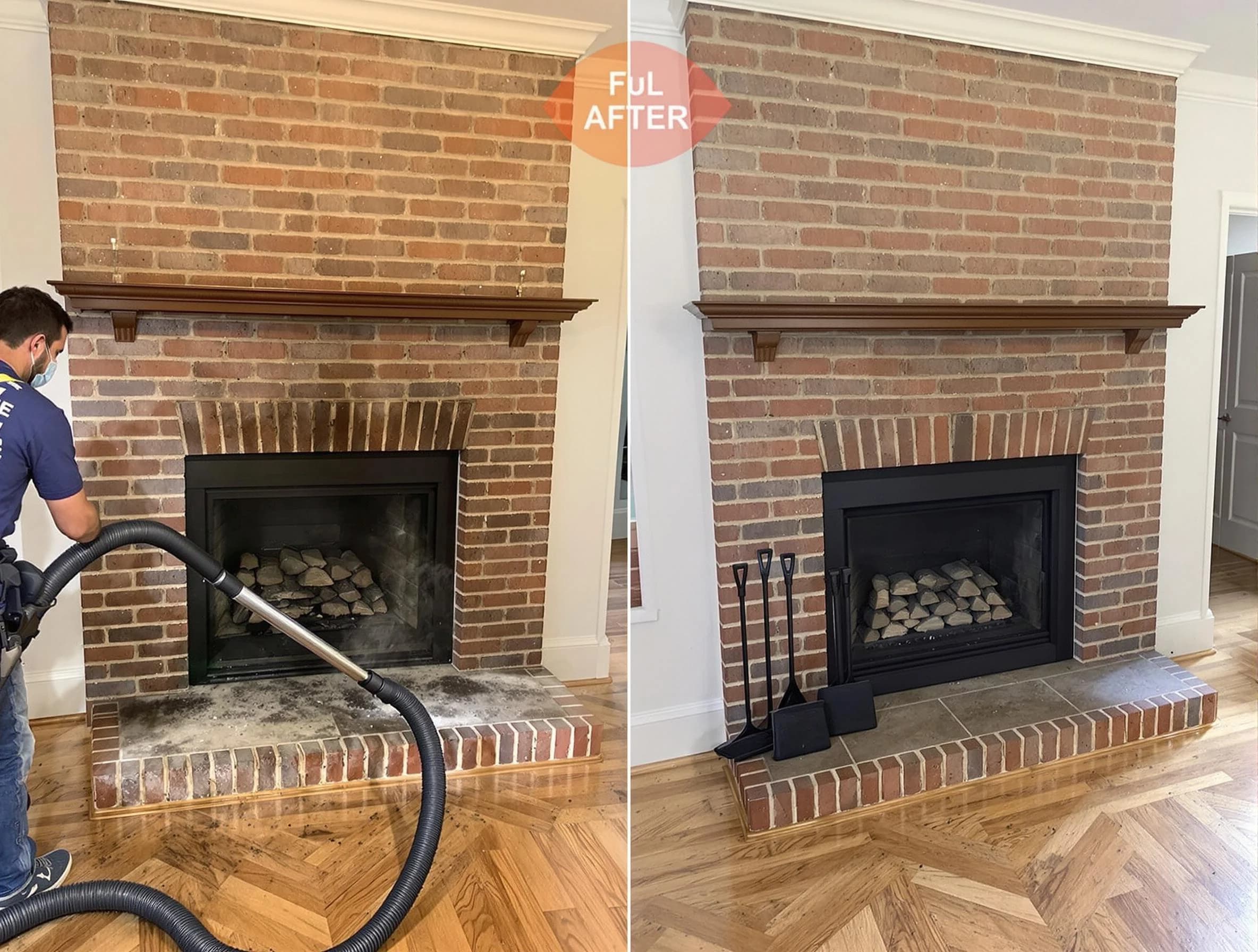 Bloomfield Chimney Sweep carefully sanitizing a fireplace in Bloomfield, NJ