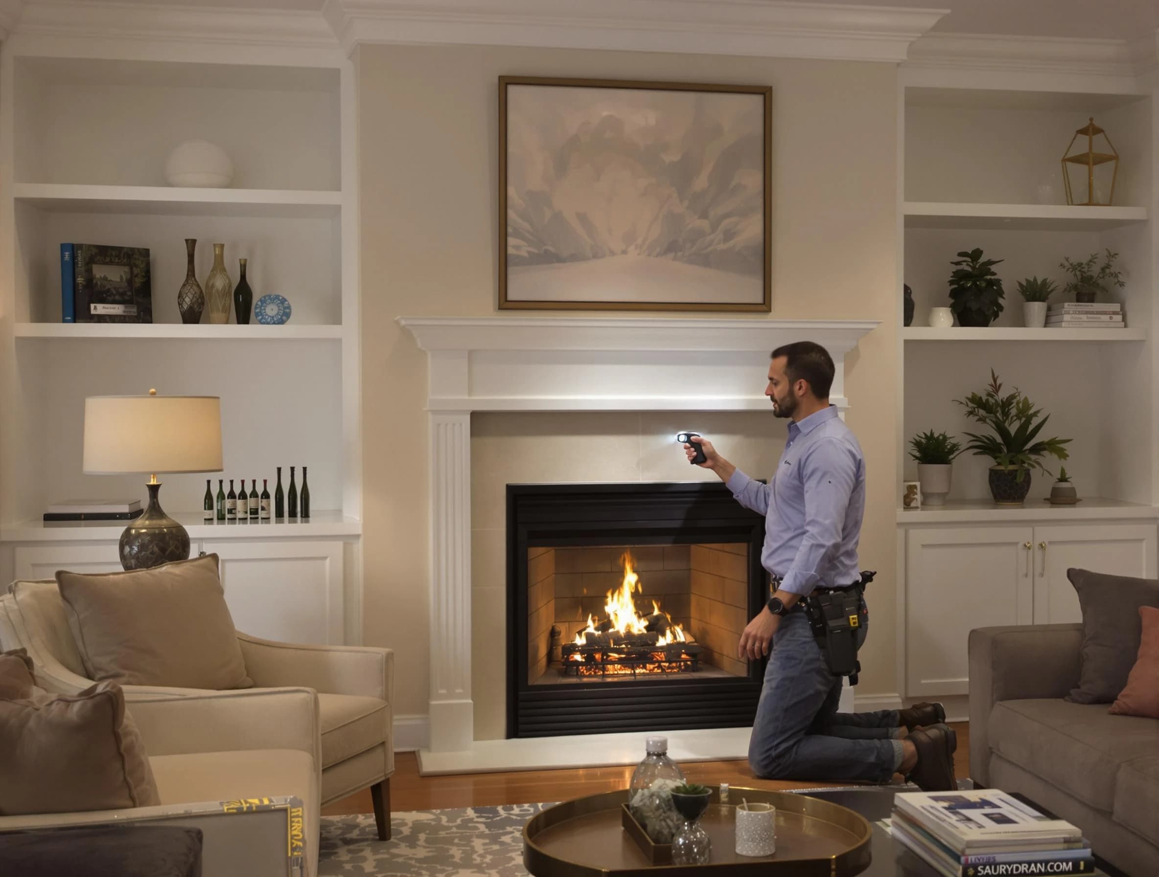 Bloomfield Chimney Sweep conducting a fireplace safety inspection in Bloomfield, NJ