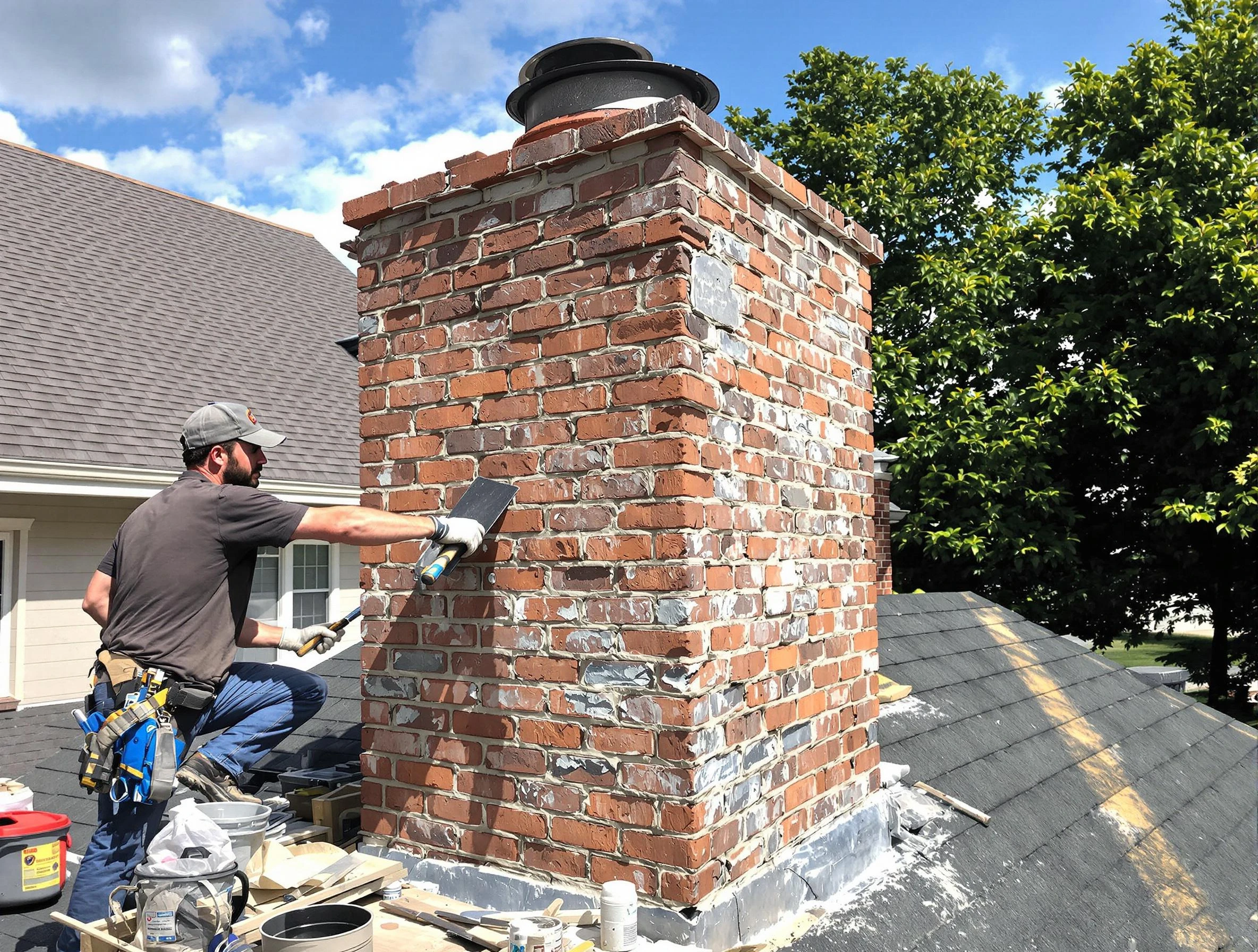 Completed chimney rebuild by Bloomfield Chimney Sweep in Bloomfield, NJ