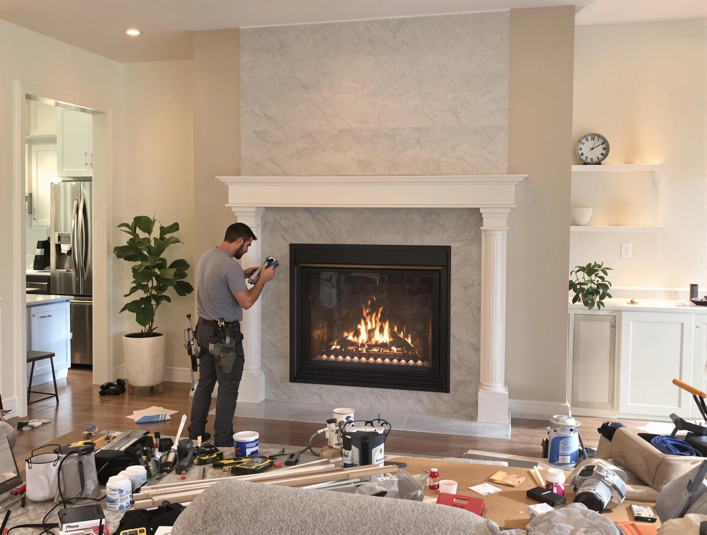 Newly installed fireplace by Bloomfield Chimney Sweep in Bloomfield, NJ
