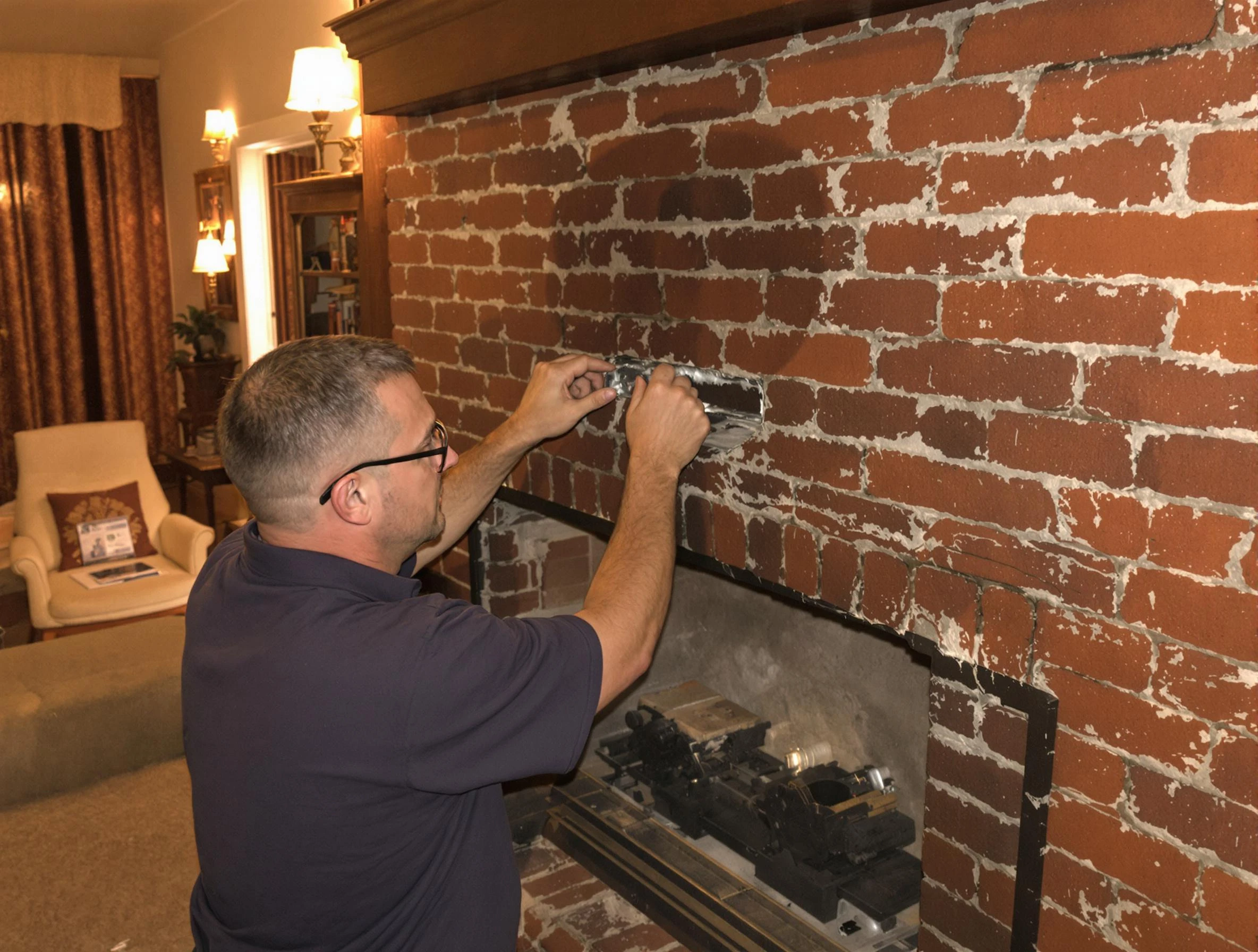 Bloomfield Chimney Sweep expert fixing a fireplace in Bloomfield, NJ
